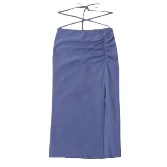 Abercrombie & Fitch Dresses & Skirts - ABERCROMBIE & FITCH Blue Wrap Slit Midi Skirt